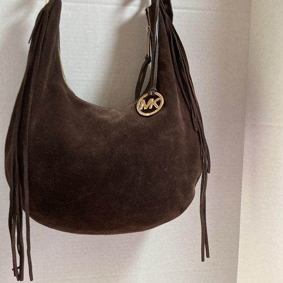 Michael Kors Brown Suede Hobo Bag - Picture 4 of 12